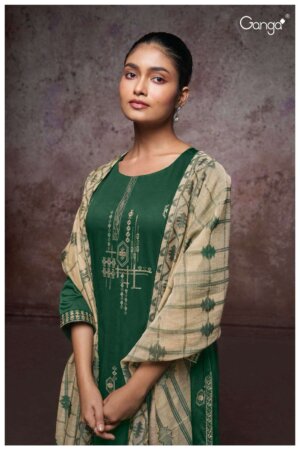 My Fashion Road Ganga Ryliana Fancy Cotton Salwar Kameez | Green