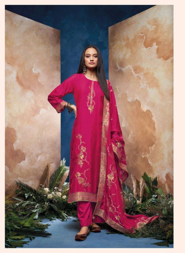 My Fashion Road Ganga Shiloh Stylish Fancy Jacquard Ladies Suit | Pink