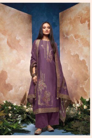 My Fashion Road Ganga Shiloh Stylish Fancy Jacquard Ladies Suit | Purple