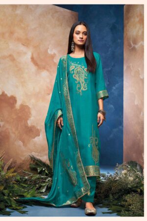 My Fashion Road Ganga Shiloh Stylish Fancy Jacquard Ladies Suit | Blue