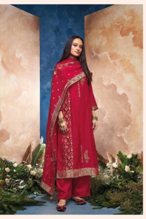 My Fashion Road Ganga Shiloh Stylish Fancy Jacquard Ladies Suit | Red