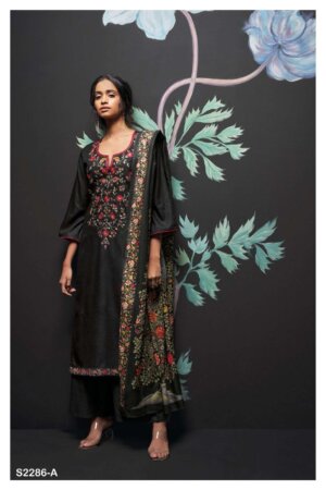 My Fashion Road Ganga Yasmina Cotton Salwar Kameez | Black