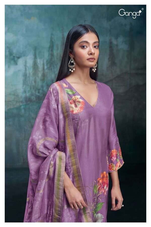My Fashion Road Ganga Zoey Russian Silk Salwar Suit | Purple