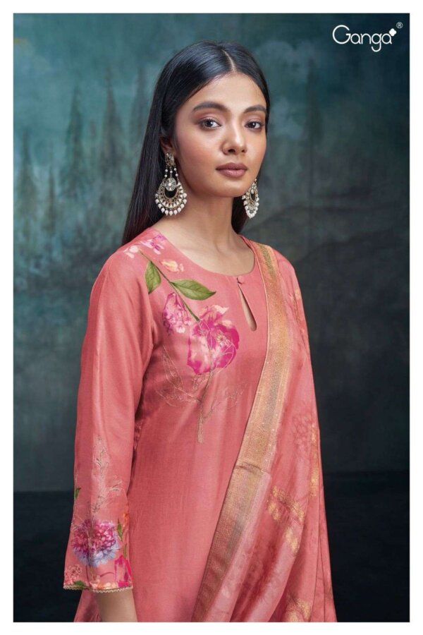 My Fashion Road Ganga Zoey Russian Silk Salwar Suit | Peach