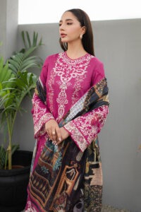 My Fashion Road Qalamkar Qline Lawn Unstitched Collection 2024 | Seraphine JK-16