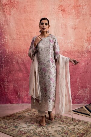 My Fashion Road Naariti Mayur Silk Jacquard Embroidered Pant Style Dress Material | 2 Colors