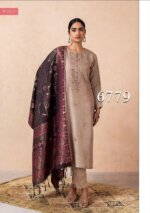 My Fashion Road Naariti Myles Silk Embroidered Pant Style Dress Material | Beige