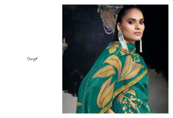 My Fashion Road Ganga Azara Premium Designs Satin Silk Occasion Wear | Green