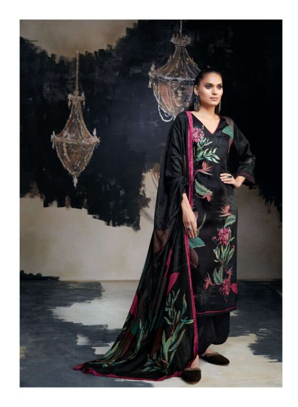 My Fashion Road Ganga Azara Premium Designs Satin Silk Occasion Wear | Black