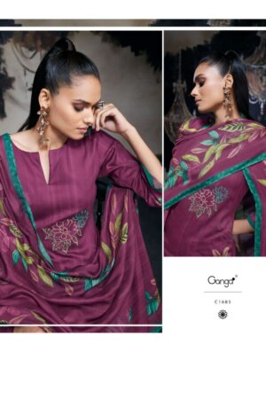 My Fashion Road Ganga Azara Premium Designs Satin Silk Occasion Wear | Purple