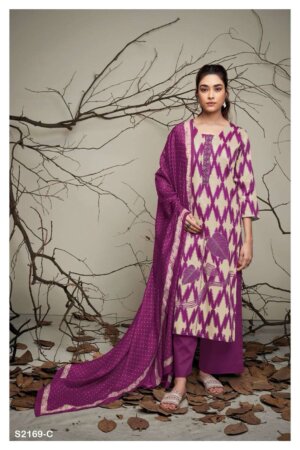 My Fashion Road Ganga Inez Exclusive Branded Fancy Cotton Silk Suit | S2169-C