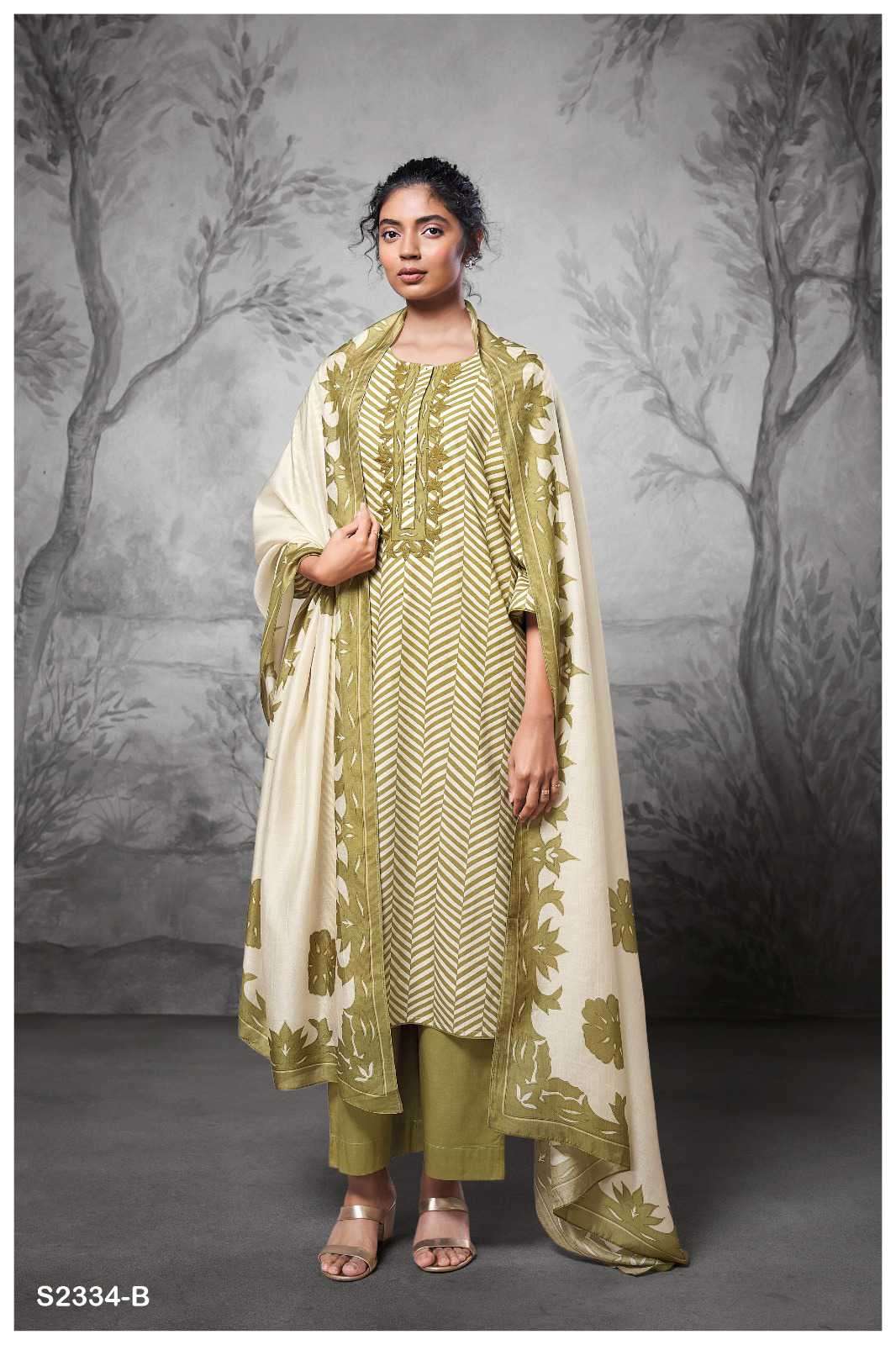 Multicolor Unstitched Ganga Lotus Sutra Cotton Silk Pakistani Designer Suits  at Rs 1955 in Surat