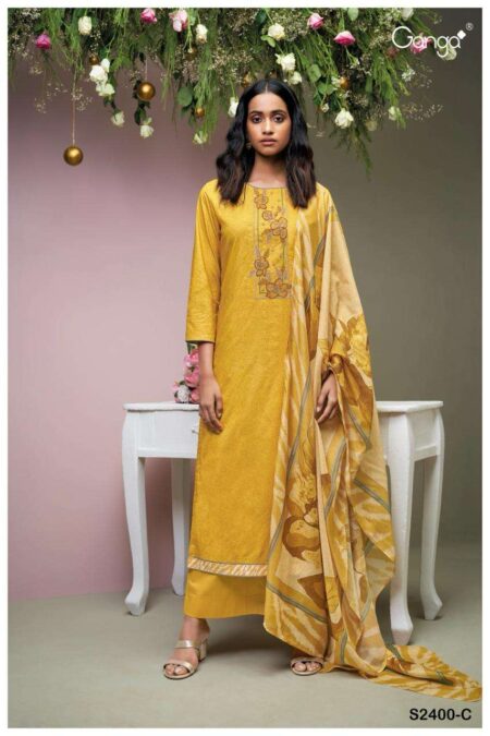 My Fashion Road Ganga Katana Exclusive Cotton Ladies Suit | S2400-C