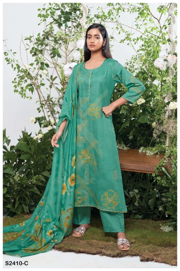 My Fashion Road Ganga Logan Fancy Cotton Silk Dress | S2410-C