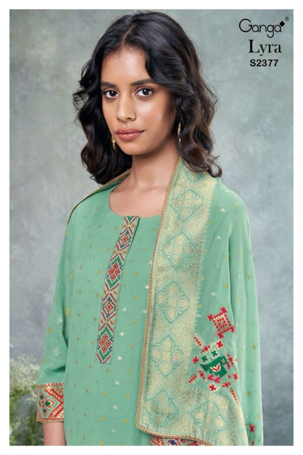 My Fashion Road Ganga Lyra Designer Jacquard Branded Dress | S2377-B