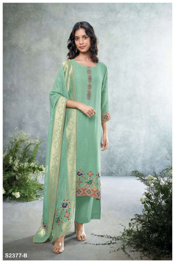 My Fashion Road Ganga Lyra Designer Jacquard Branded Dress | S2377-B