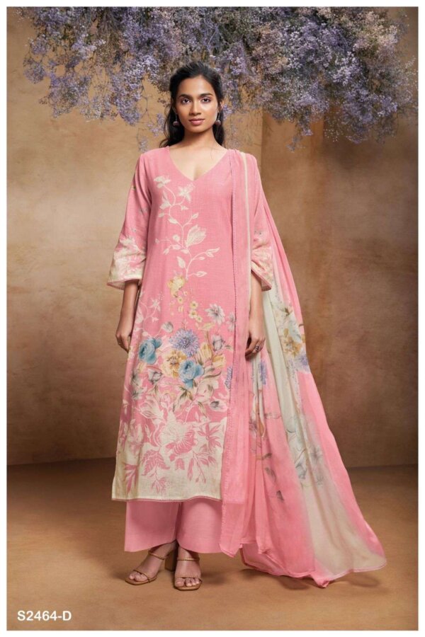 My Fashion Road Ganga Margot Printed Linen Cotton Exclusive Suit | S2464-D