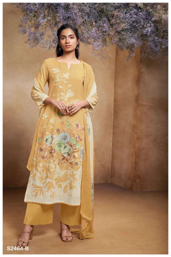 My Fashion Road Ganga Margot Printed Linen Cotton Exclusive Suit | S2464-B