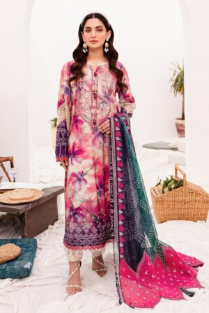 My Fashion Road Nureh Gardenia Embroidered Printed Lawn Collection 2024 | NSG-146