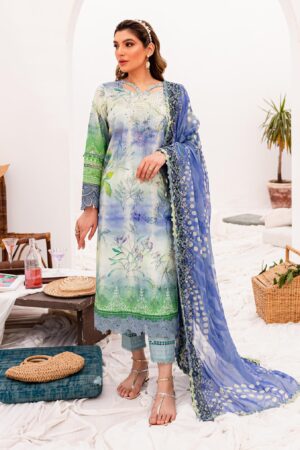 My Fashion Road Nureh Gardenia Embroidered Printed Lawn Collection 2024 | NSG-147