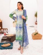 My Fashion Road Nureh Gardenia Embroidered Printed Lawn Collection 2024 | NSG-147