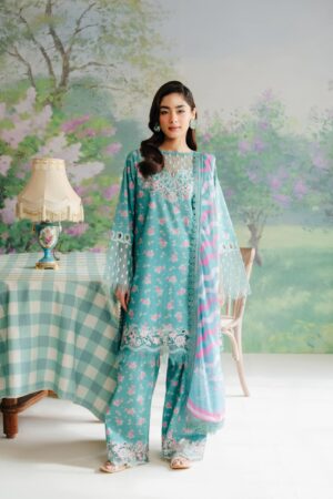 My Fashion Road Afrozeh The Floral Charm Unstitched Lawn Collection 2024 | Buttercup VI-02