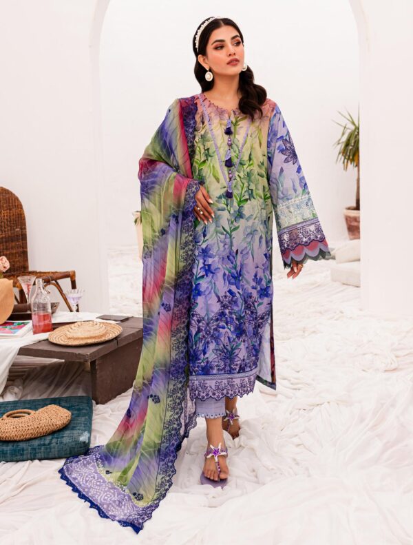 My Fashion Road Nureh Gardenia Embroidered Printed Lawn Collection 2024 | NSG-148