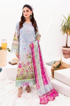 My Fashion Road Nureh Gardenia Embroidered Printed Lawn Collection 2024 | NSG-141