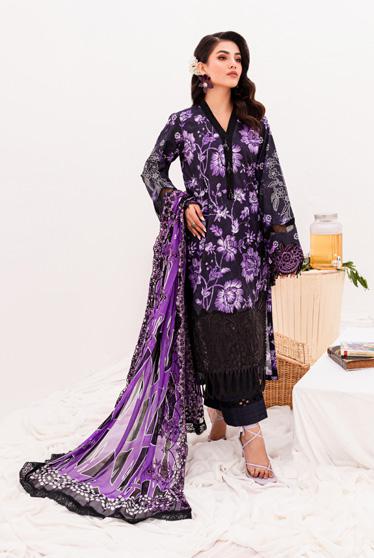 My Fashion Road Nureh Gardenia Embroidered Printed Lawn Collection 2024 | NSG-149