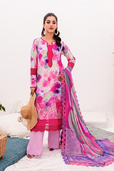 My Fashion Road Nureh Gardenia Embroidered Printed Lawn Collection 2024 | NSG-150