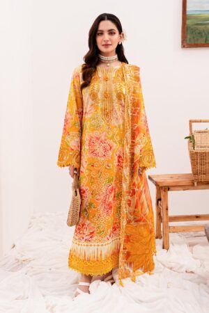 My Fashion Road Nureh Gardenia Embroidered Printed Lawn Collection 2024 | NSG-143