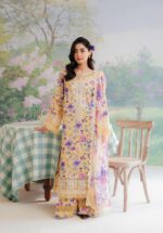 My Fashion Road Afrozeh The Floral Charm Unstitched Lawn Collection 2024 | Buttercup VI-01