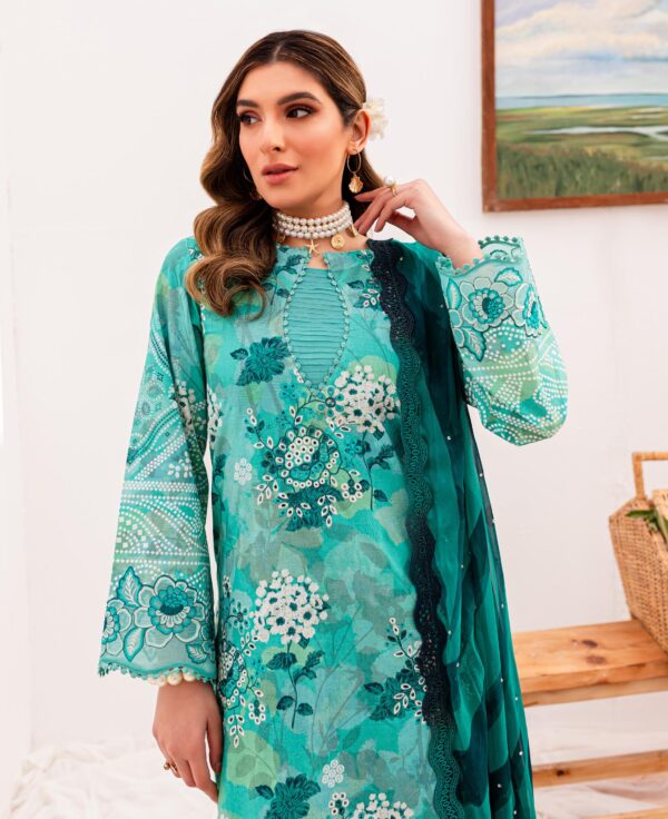 My Fashion Road Nureh Gardenia Embroidered Printed Lawn Collection 2024 | NSG-144