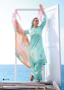 My Fashion Road Varsha Aqua Collection Festive Wear Cotton Branded Ladies Suit | AC-02