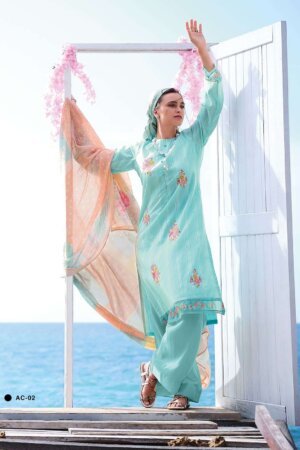 My Fashion Road Varsha Aqua Collection Festive Wear Cotton Branded Ladies Suit | AC-02