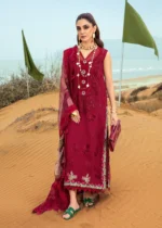 My Fashion Road Crimson Luxury Lawn by Saira Shakira Unstiched Collection 2024 |   3A