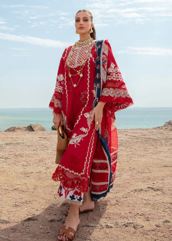 My Fashion Road Crimson Luxury Lawn by Saira Shakira Unstiched Collection 2024 | 5A My Fashion Road Crimson Luxury Lawn by Saira Shakira Unstiched Collection 2024 | 5A