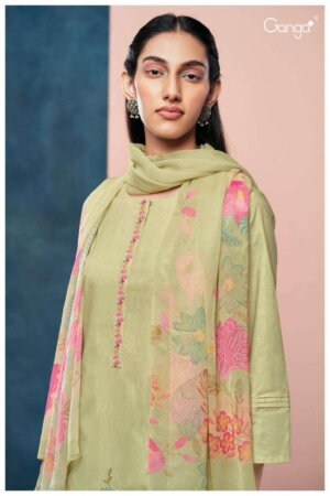 My Fashion Road Ganga Havishaa Fancy Unstitched Cotton Suit | S2520-C