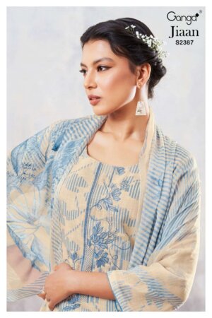 My Fashion Road Ganga Jiaan Exclusive Cotton Unstitched Linen Suit | S2387-C
