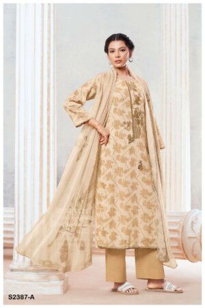 My Fashion Road Ganga Jiaan Exclusive Cotton Unstitched Linen Suit | S2387-A