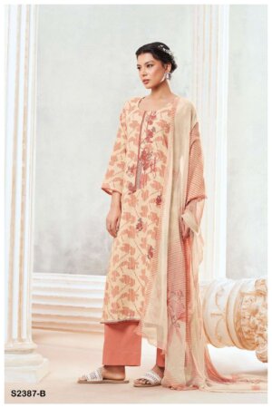 My Fashion Road Ganga Jiaan Exclusive Cotton Unstitched Linen Suit | S2387-B