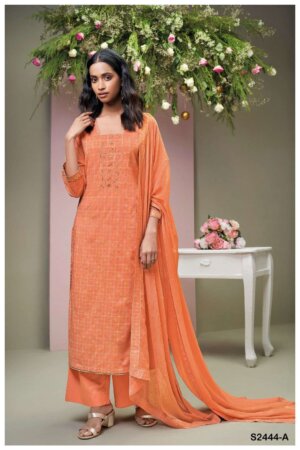 My Fashion Road Ganga Stirling Fancy Cotton Silk Dress Premium Collection | S2444-A