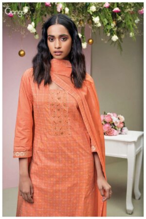 My Fashion Road Ganga Stirling Fancy Cotton Silk Dress Premium Collection | S2444-A