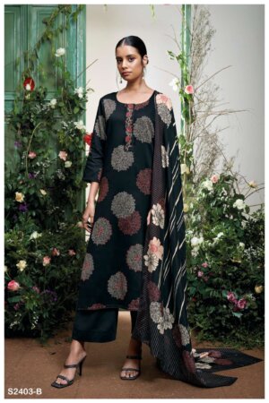 My Fashion Road Ganga Tahlea Fancy Silk Cotton Ladies Suit | S2403-B