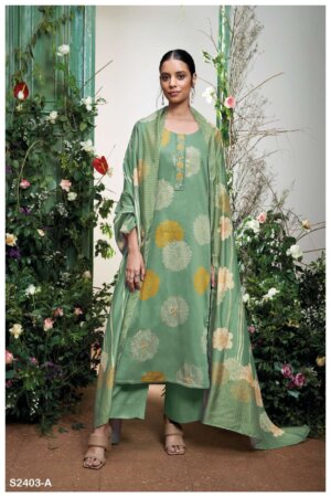 My Fashion Road Ganga Tahlea Fancy Silk Cotton Ladies Suit | S2403-A
