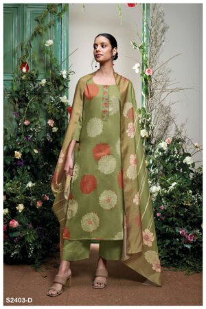 My Fashion Road Ganga Tahlea Fancy Silk Cotton Ladies Suit | S2403-D