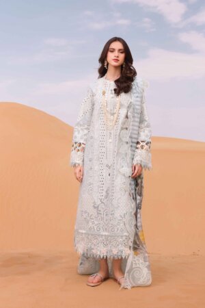 My Fashion Road Qalamkar Chikankari Eid Edit Unstitched Lawn Suit 2024 | KM-06