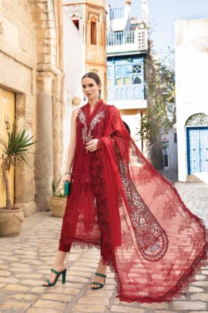 My Fashion Road Maria.b Lawn Voyage Luxe Unstitched Collection 2024 | 1B