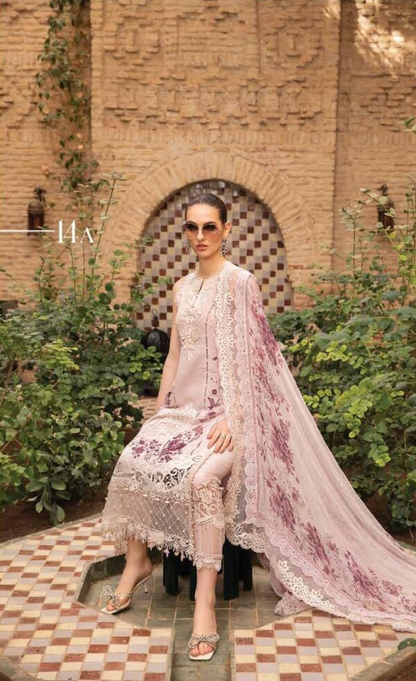 My Fashion Road Maria.b Lawn Voyage Luxe Unstitched Collection 2024 | 14A