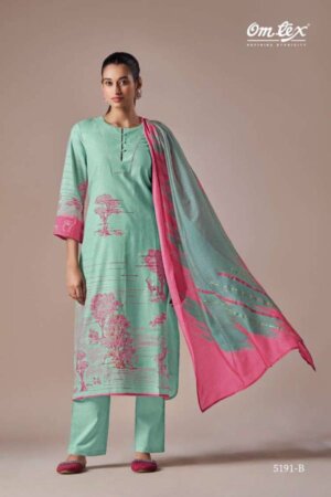 My Fashion Road Omtex Acenza Exclusive Designs Linen Cotton Ladies Suit | 5191-B